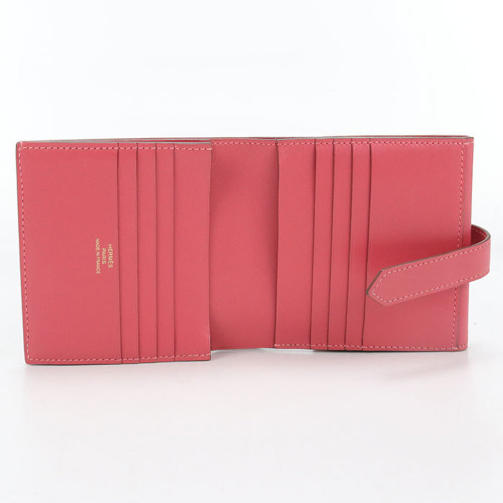 HERMES Bearn Recto Verso Bi-fold Wallet, □R stamp, Women's, Pink - Picture 3 of 12